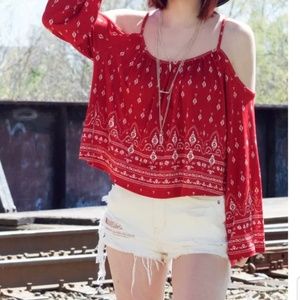 H&M Coachella Collection.  Cold Shoulder top.